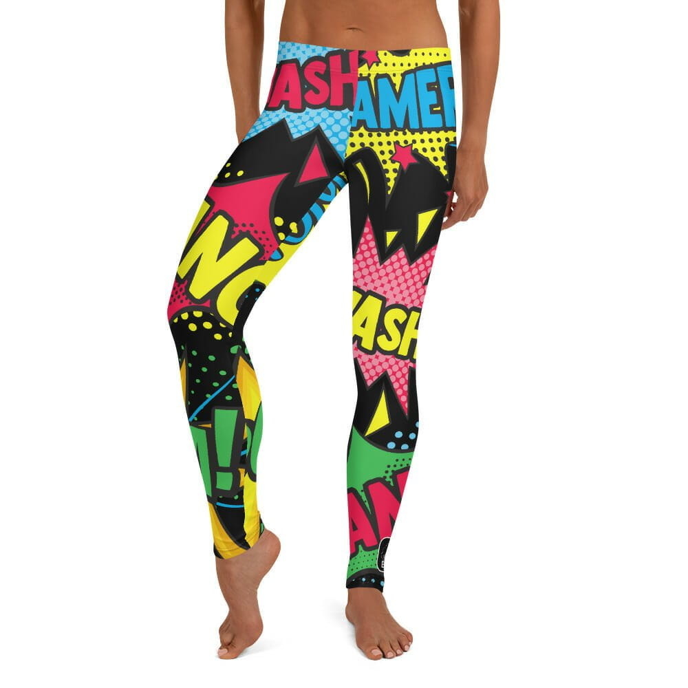 Leggings with word pops on them