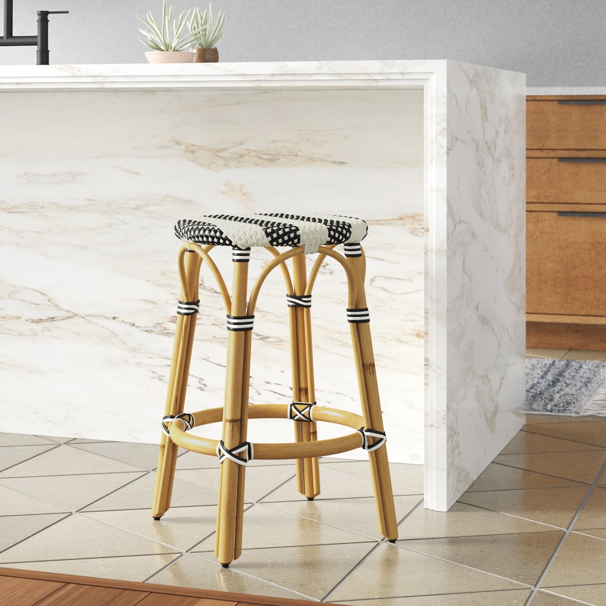 the woven counter-height stool