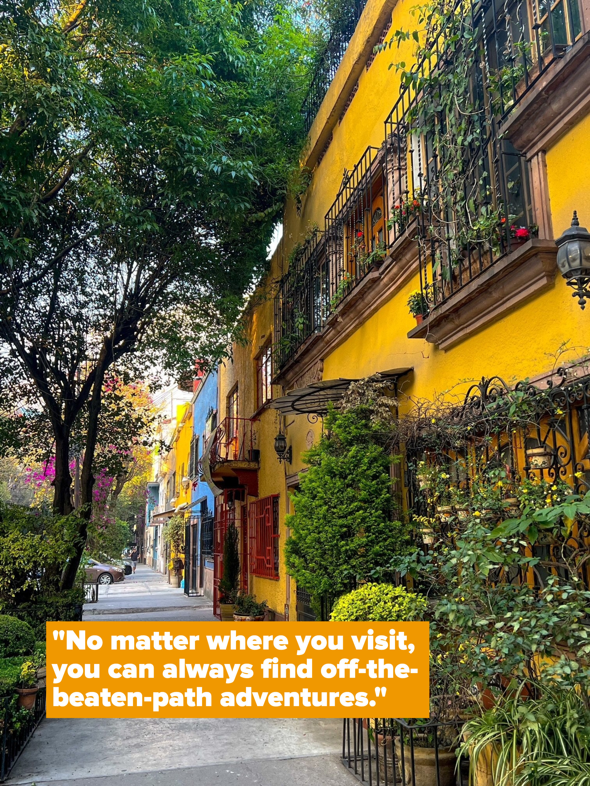 A colorful street in Mexico.