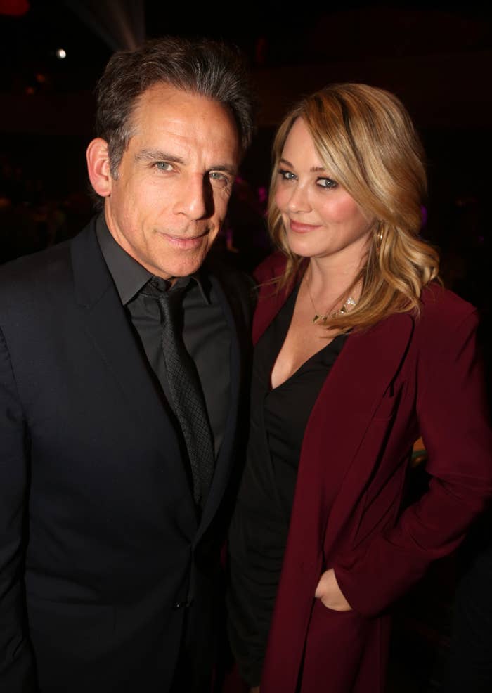 Stiller and Taylor pose for a photo together