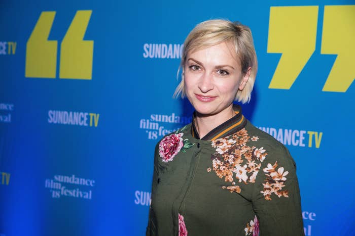 Halyna smiling on the red carpet