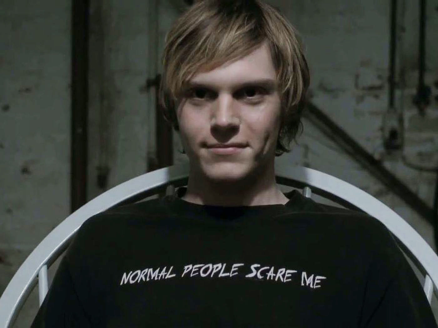 Tate from &quot;American Horror Story&quot; wears a shirt that says, &quot;Normal people scare me&quot;