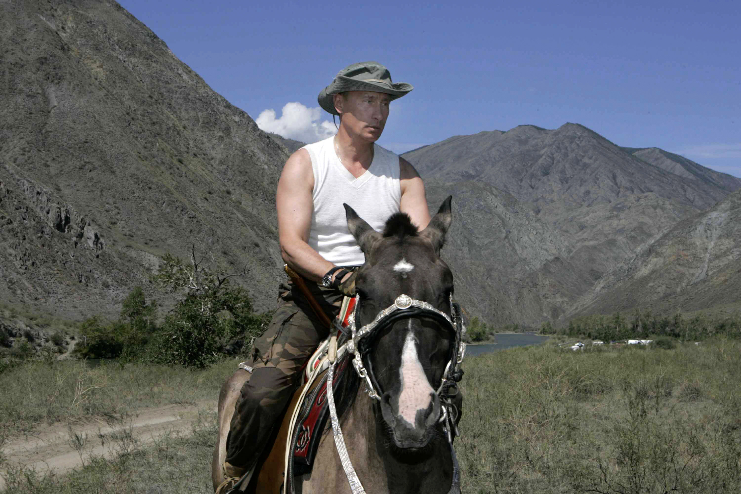 Vladdy Daddy on a horse.