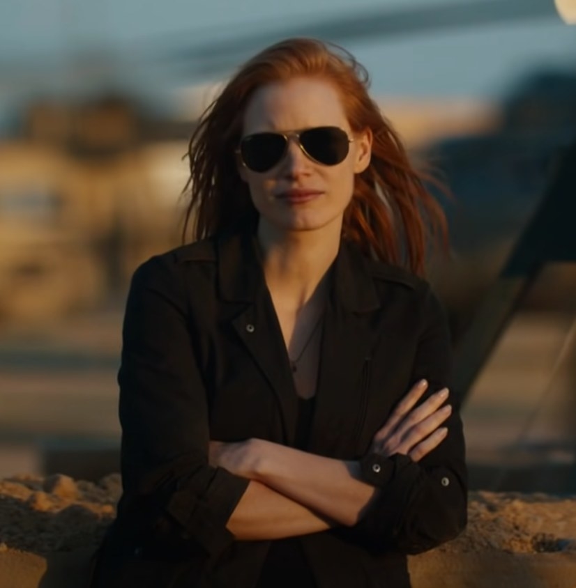 Jessica Chastain wears some sunglasses as she portrays Maya in &quot;Zero Dark Thirty&quot;