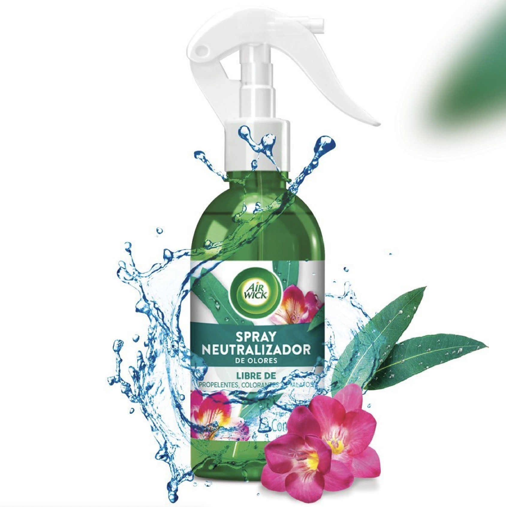 Spray neutralizador de olores, aroma eucalipto y flor de fresia