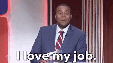 Kenan Thompson on SNL chuckling while saying I love my job