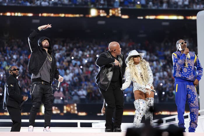 Legends of hip hop (Eminem, Dr. Dre, Mary J. Blige and Snoop Dogg)