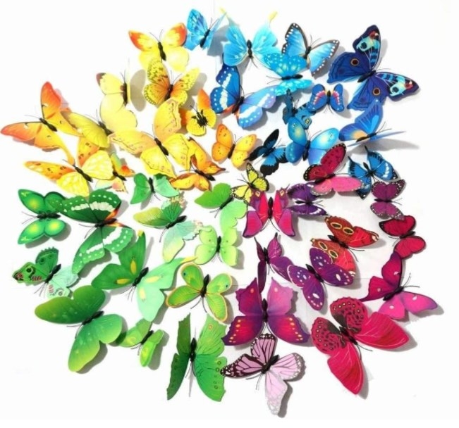 Set de 48 mariposas en 3D