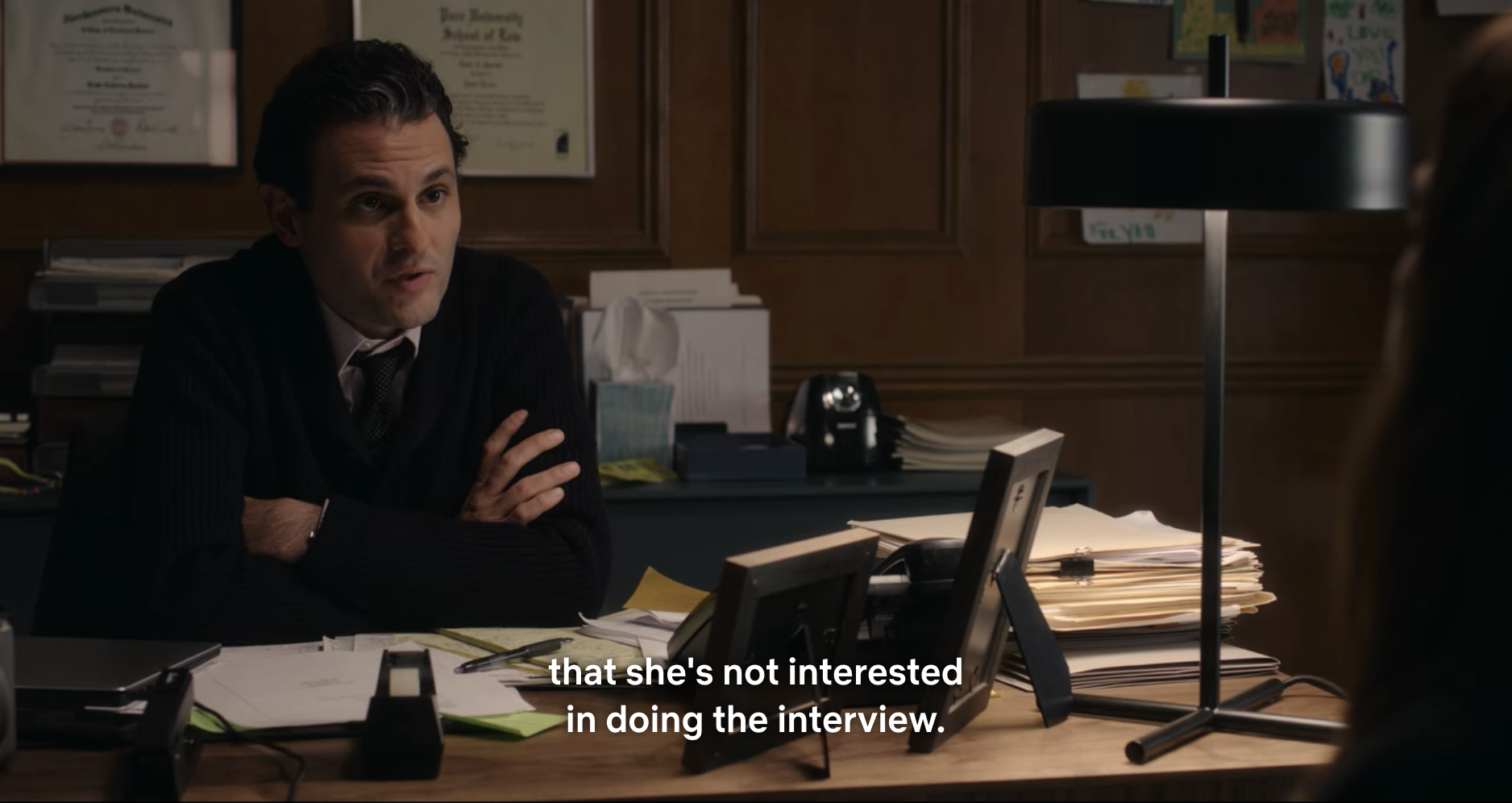 Anna&#x27;s lawyer, Todd, telling Vivian that Anna doesn&#x27;t want to interview