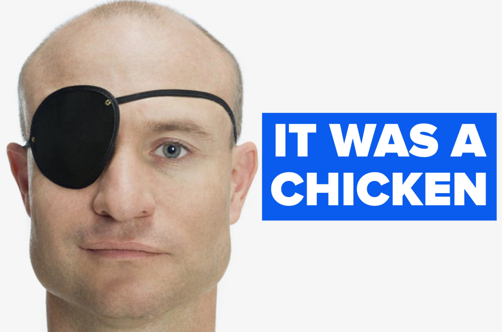 stock image of a man with eye patch