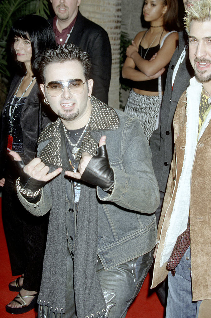 Chris kirkpatrick with leather gloves on