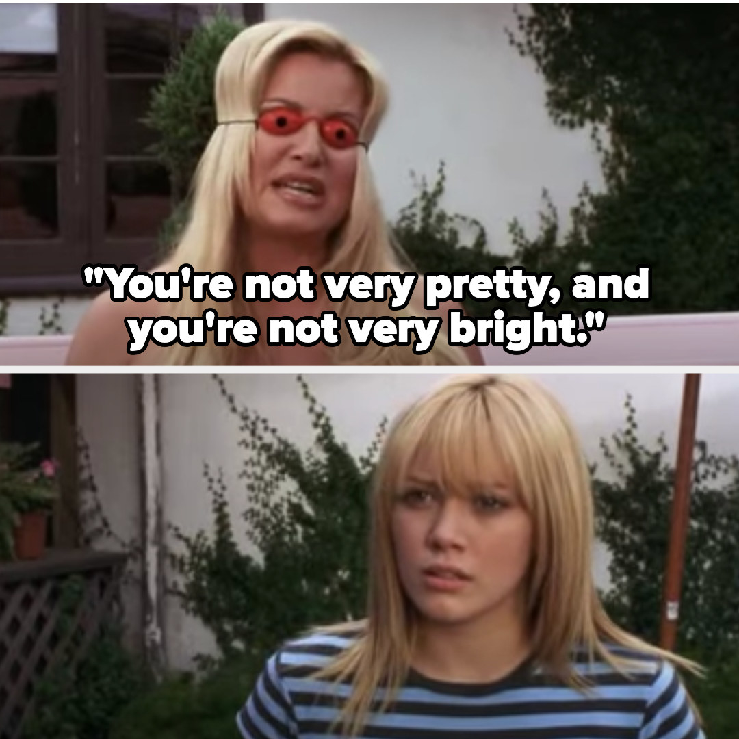 stepmom telling sam &quot;You&#x27;re not very pretty, and you&#x27;re not very bright&quot; in a cinderella story