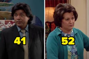 George Lopez was 41 and Belita Moreno was 52 when they started playing mother and son on "The George Lopez Show"