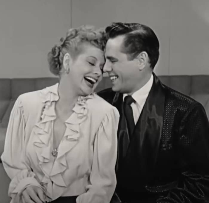 Lucille Ball and Desi Arnaz laugh in the trailer for &quot;Lucy and Desi&quot;