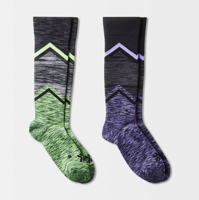 the green and purple socks