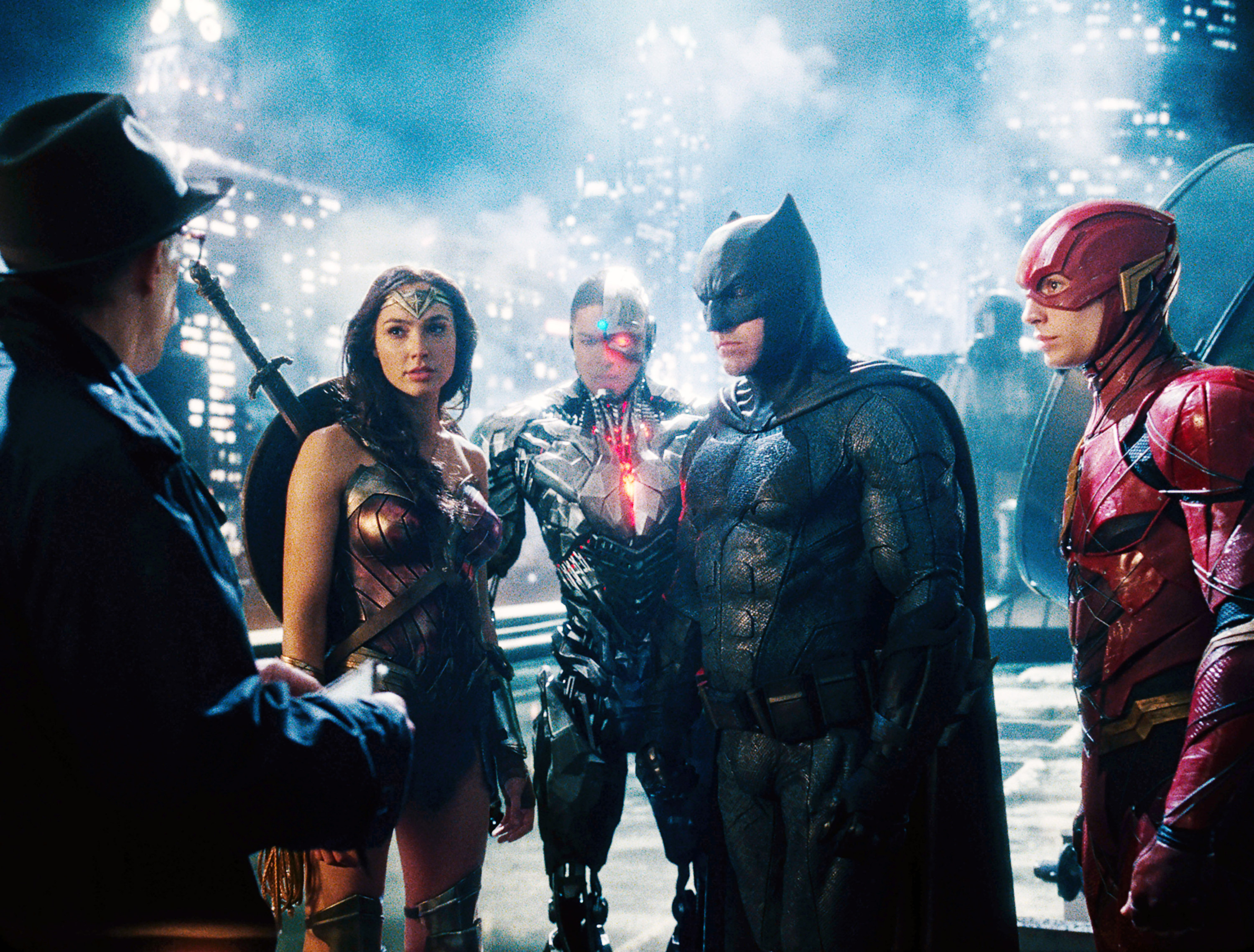 Various superheroes like Wonder Woman and Batman in &quot;Justice League&quot;