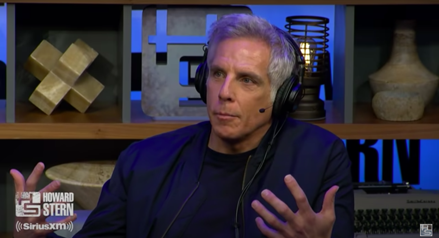 Ben Stiller on The Howard Stern Show with headphones on
