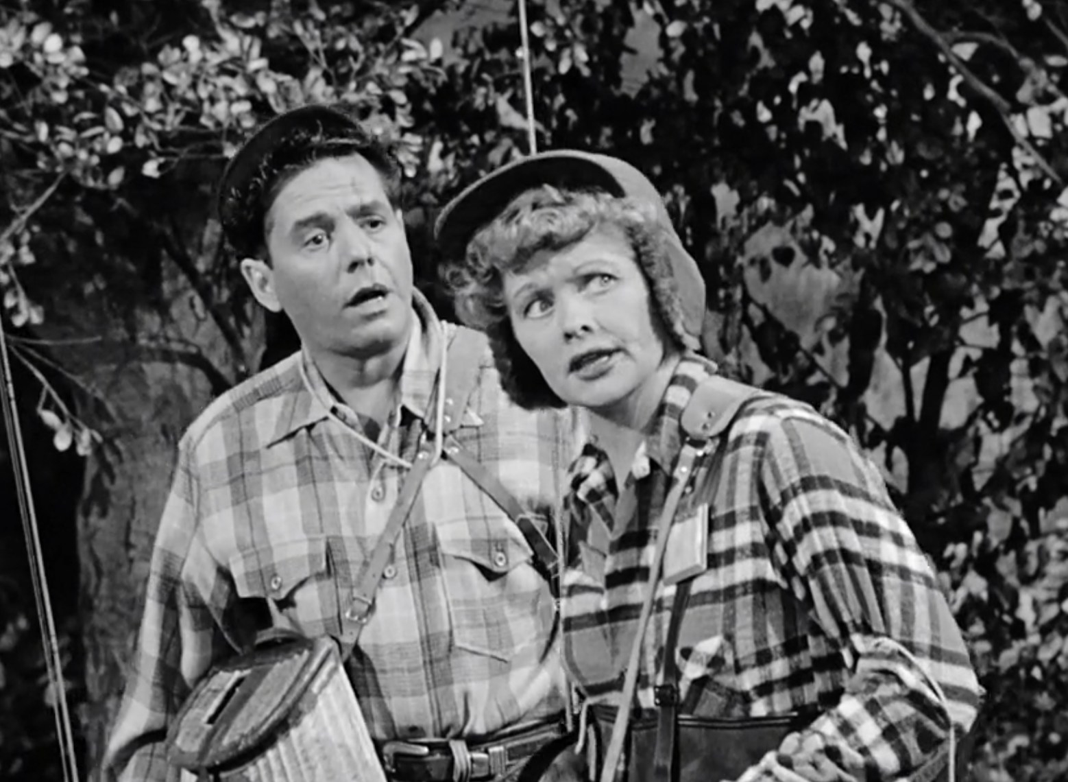 Desi as Ricky and Lucy prepare to go fishing in &quot;I Love Lucy&quot;