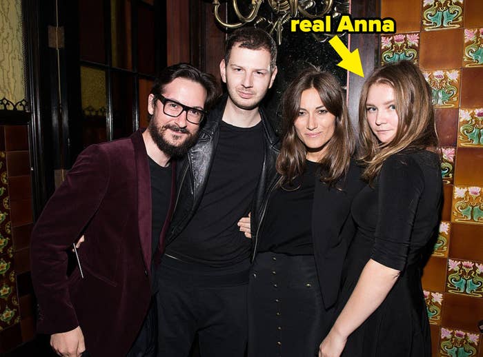 a group photo with a yellow arrow reading &quot;real Anna&quot; pointing to Anna