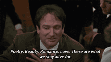 Robin Williams as Mr. Keating talks to his students about poetry in &quot;Dead Poets Society&quot;