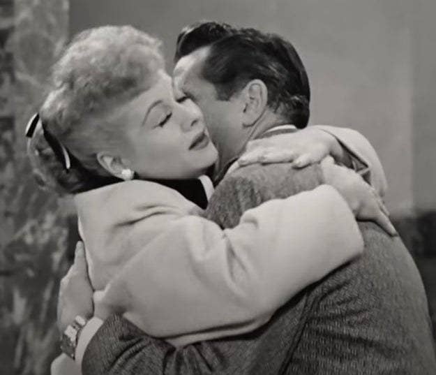 Lucy and Desi embrace in the &quot;Lucy and Desi&quot; trailer