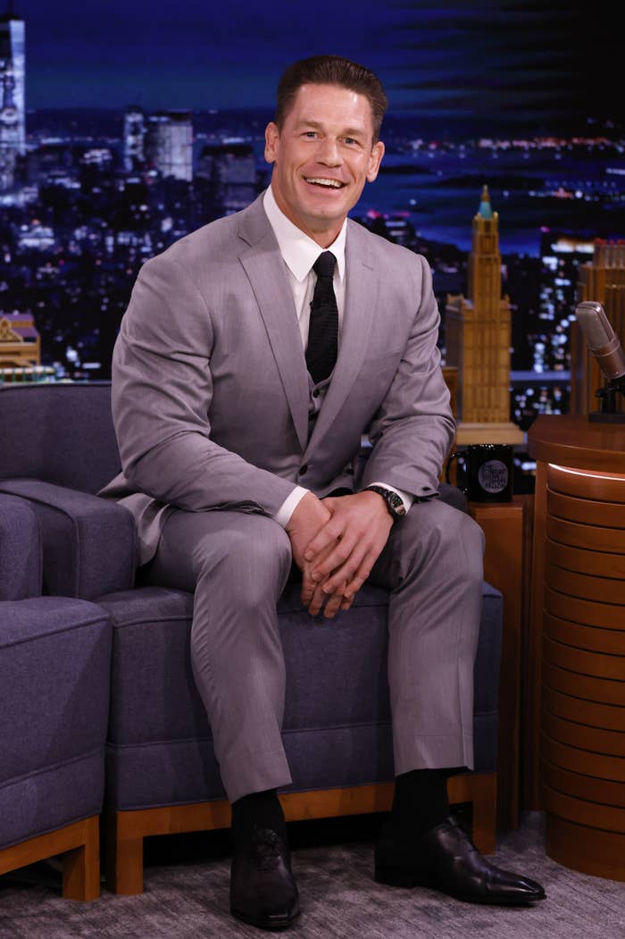 John Cena during an interview on The Tonight Show Starring Jimmy Fallon