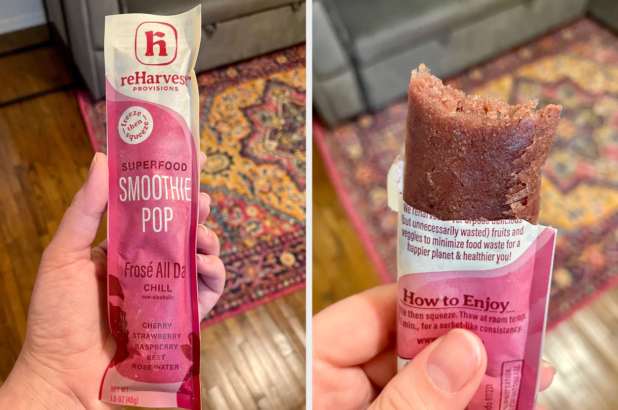 a smoothie pop, next to the pop opened