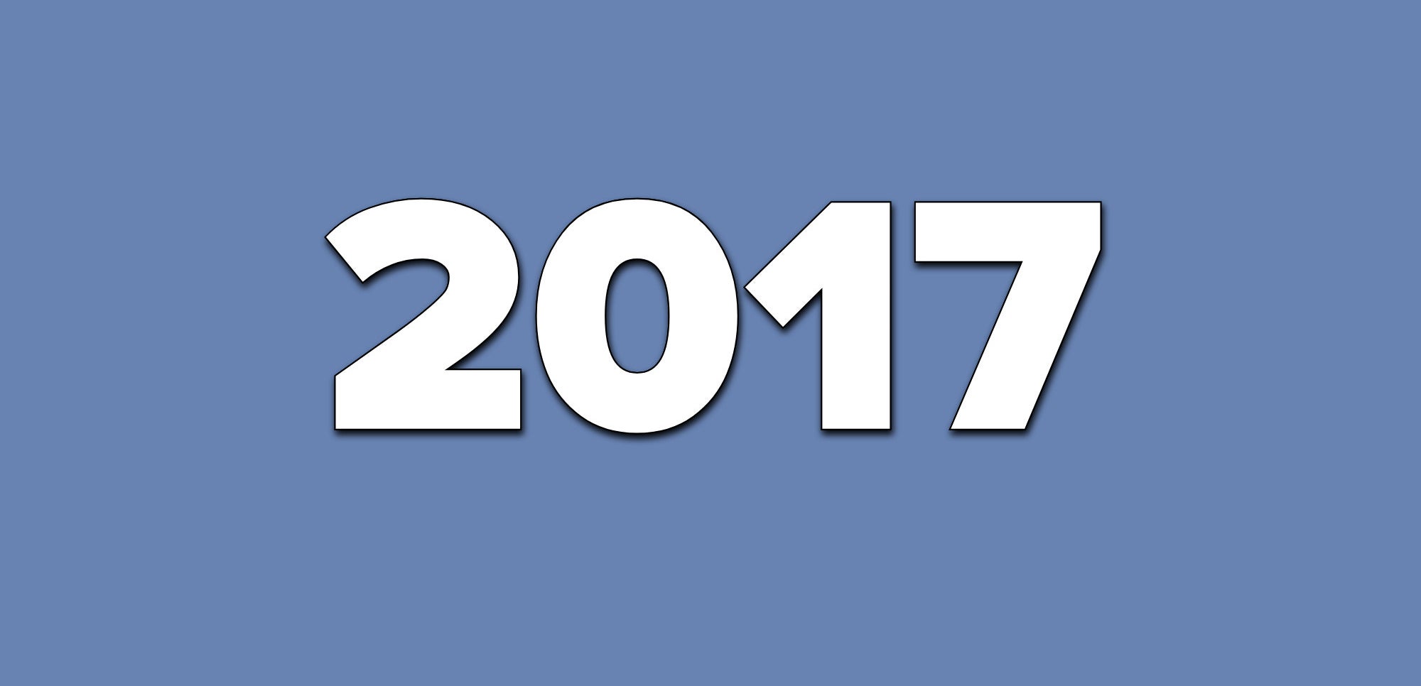 A blue background with text that says 2017