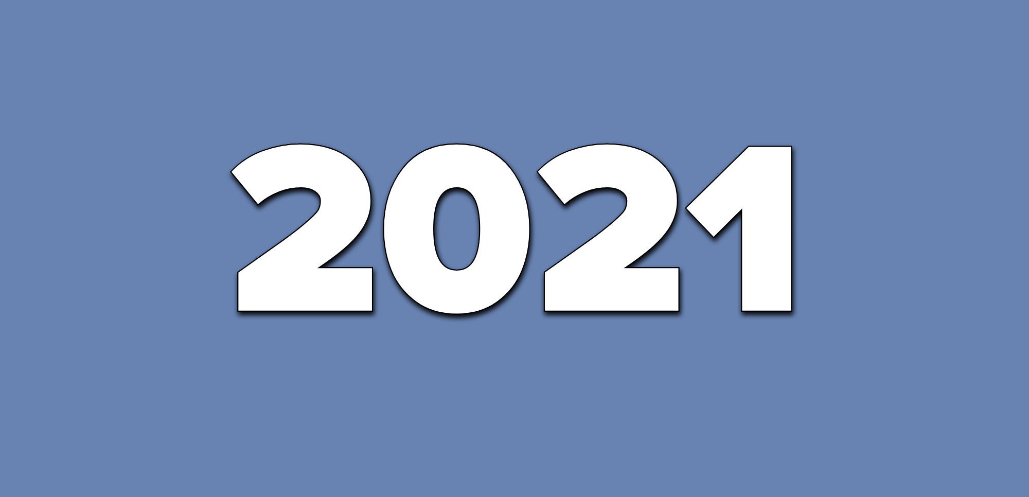 A blue background with text that says 2021