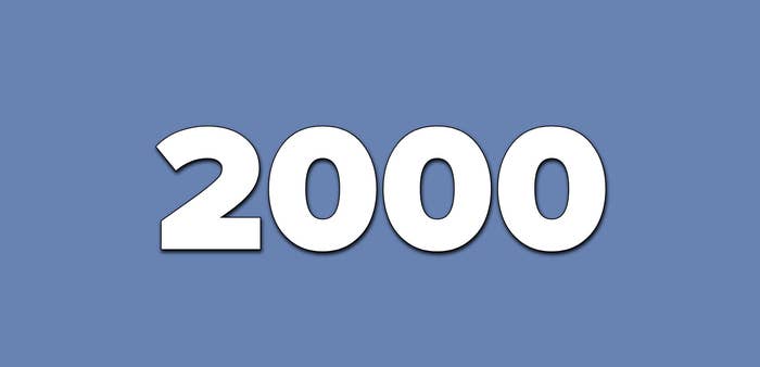 A blue background with text that says 2000