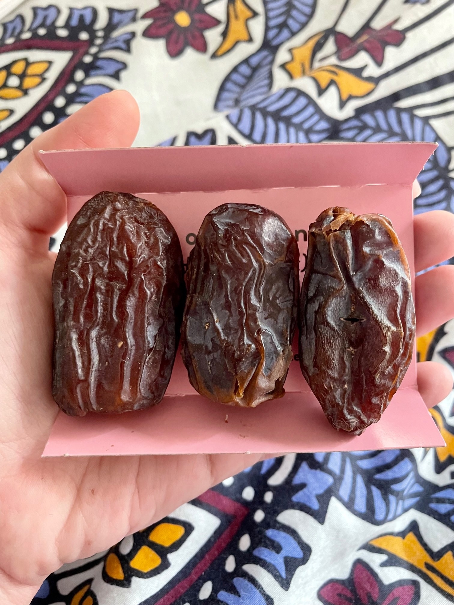 three large dried dates