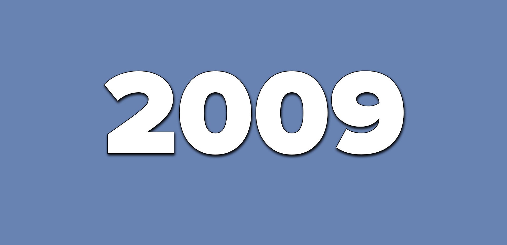A blue background with text that says 2009