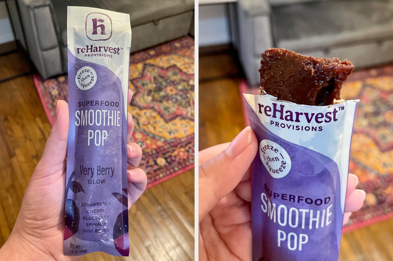a smoothie pop next to it opened