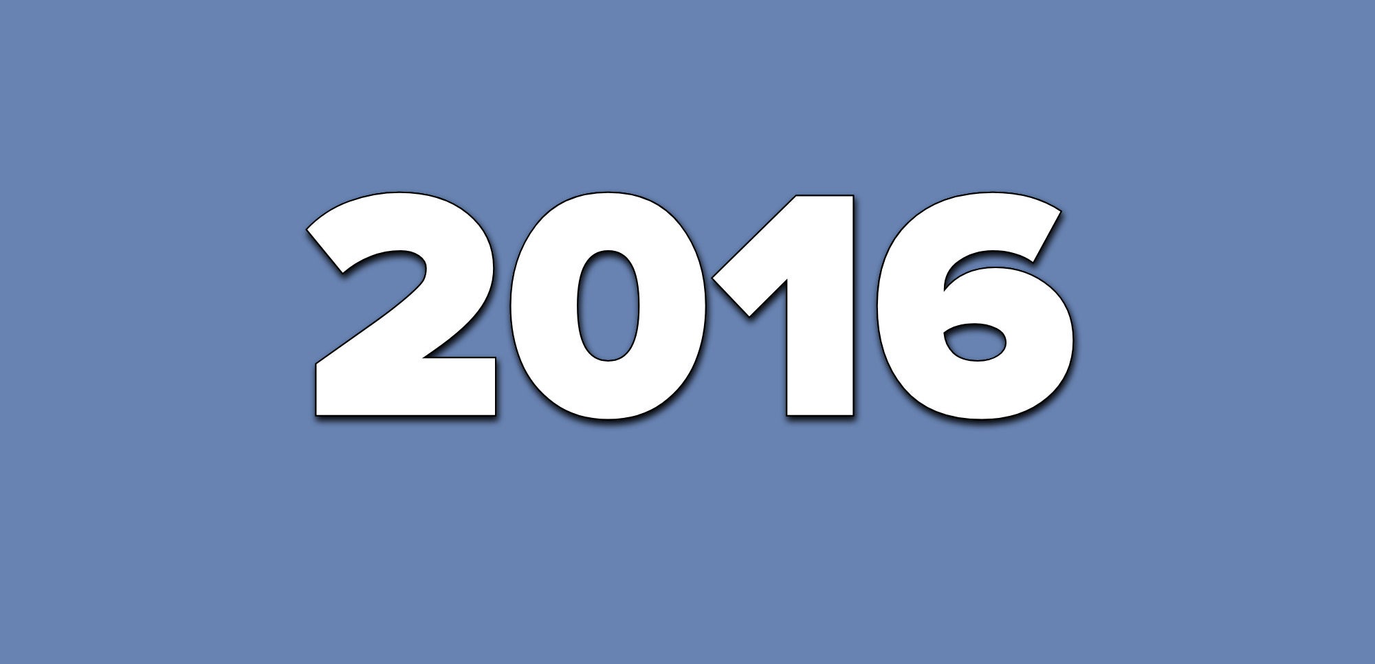 A blue background with text that says 2016