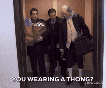 GIF from &quot;The Office&quot; with a Ben Franklin impersonator.