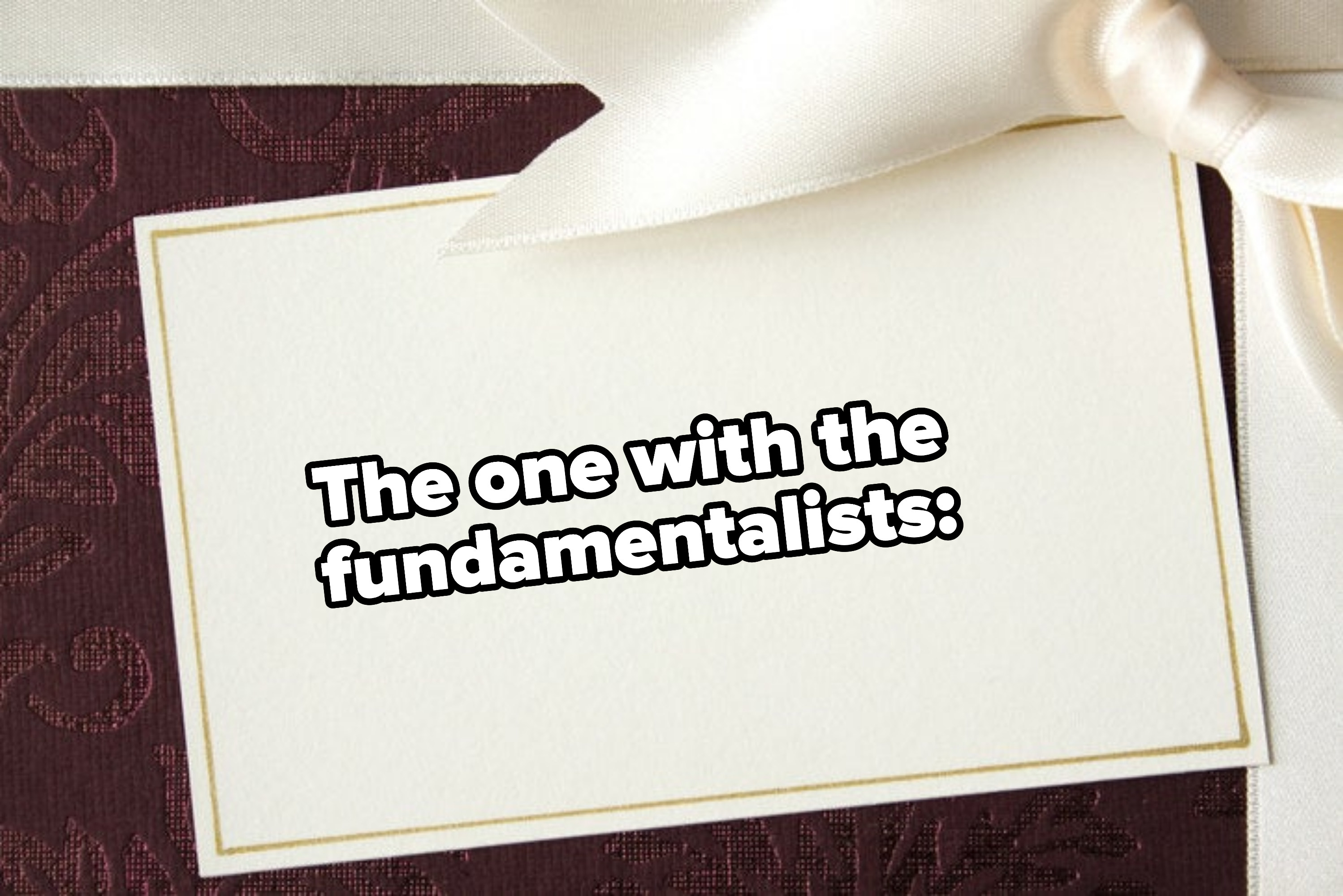 The one with the fundamentalists