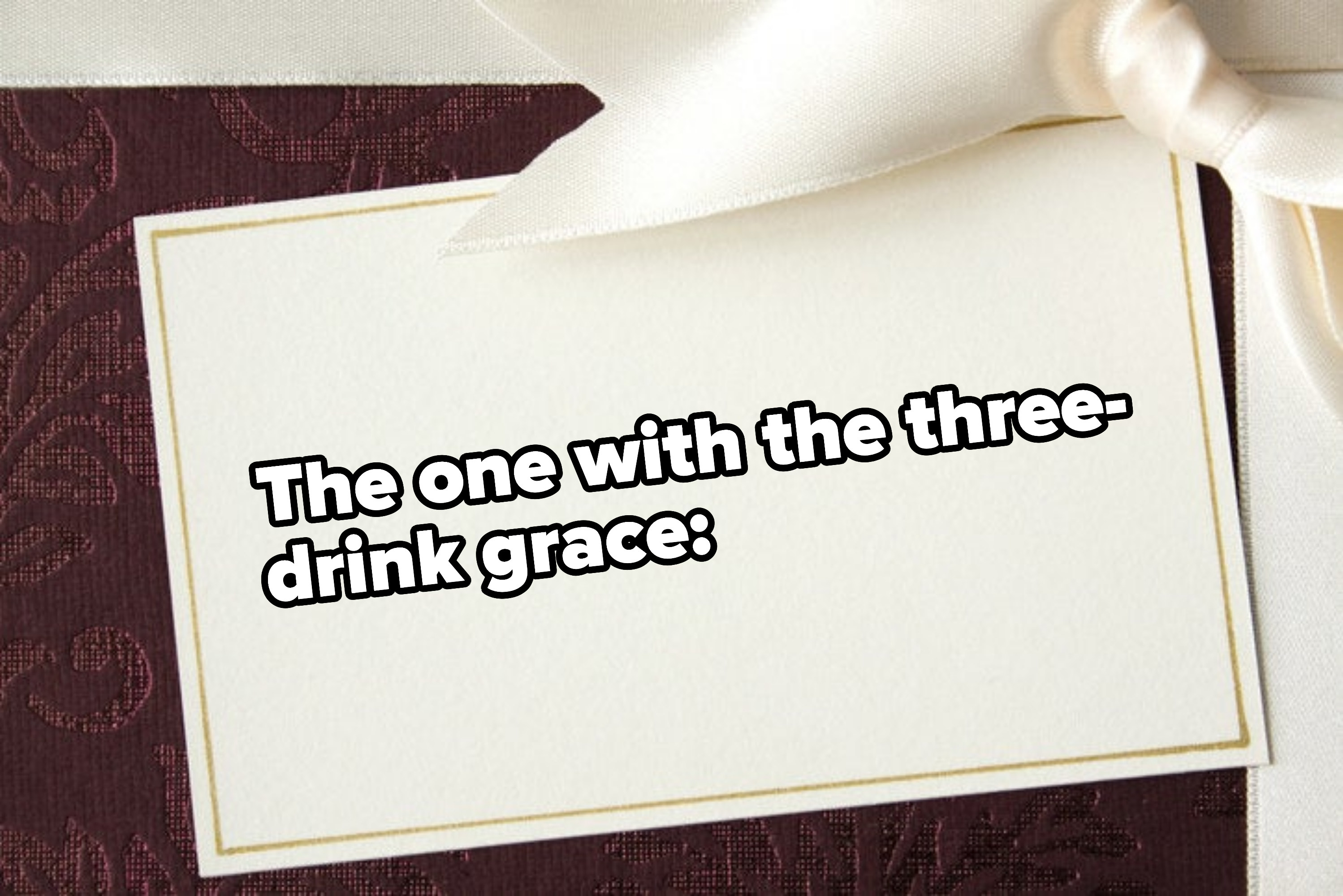 The one with the three-drink grace