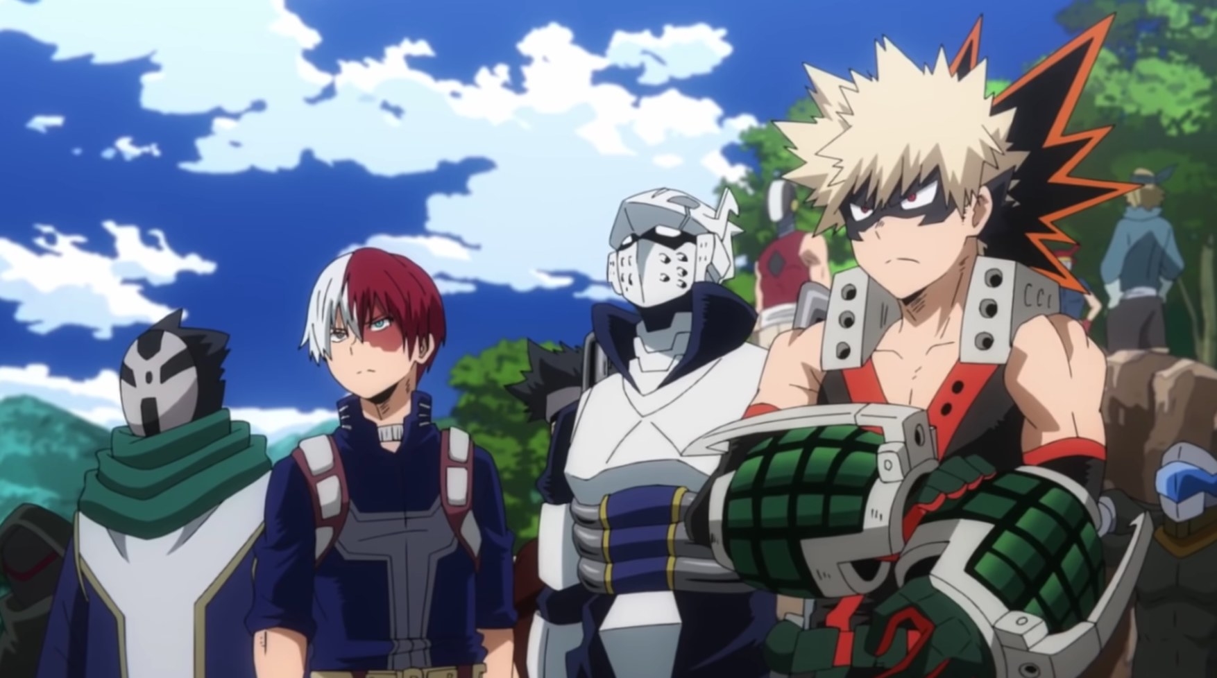Class 1-A students in the My Hero Academia trailer