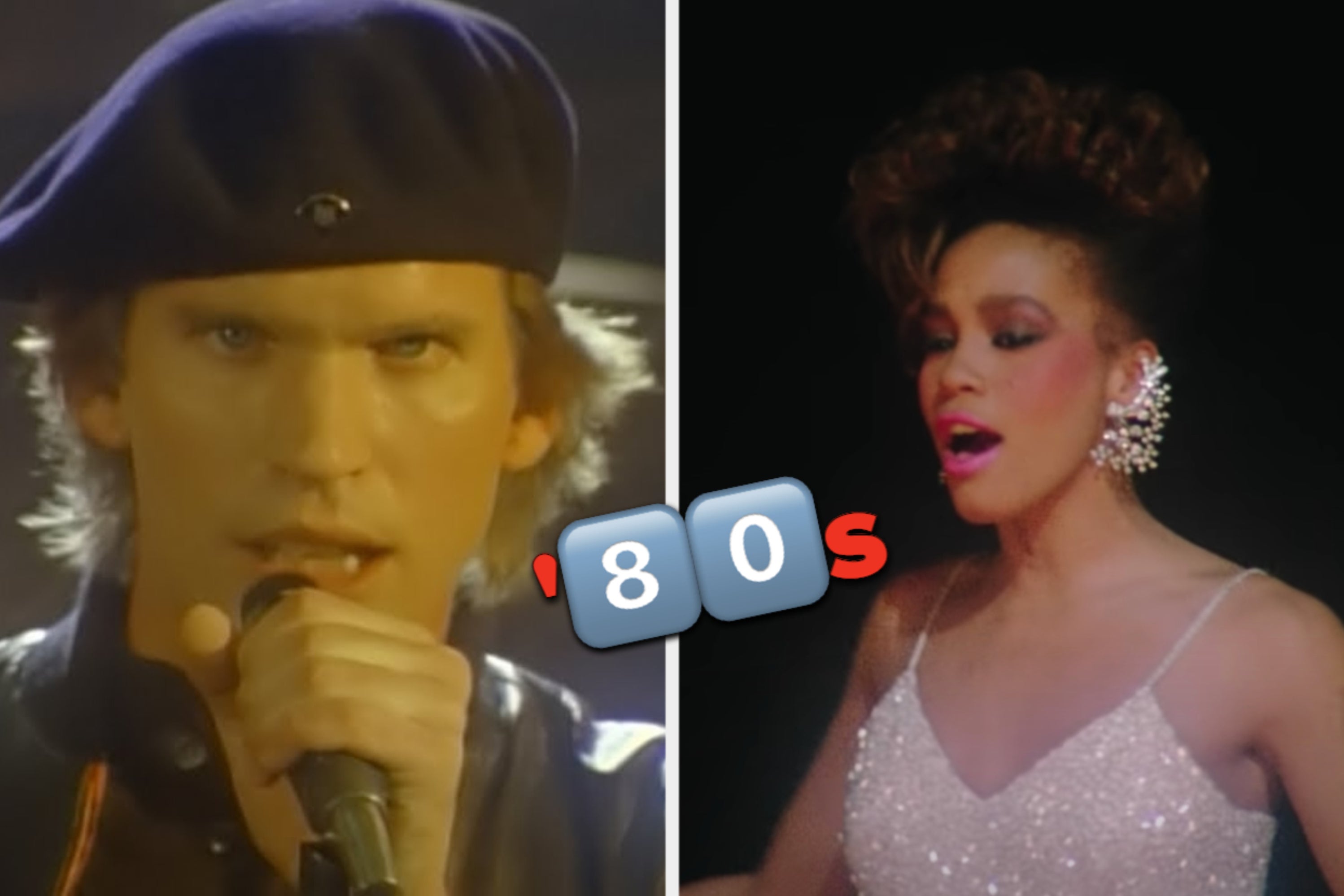 Some artists from the '80s are performing in a music video labeled, "'80s"