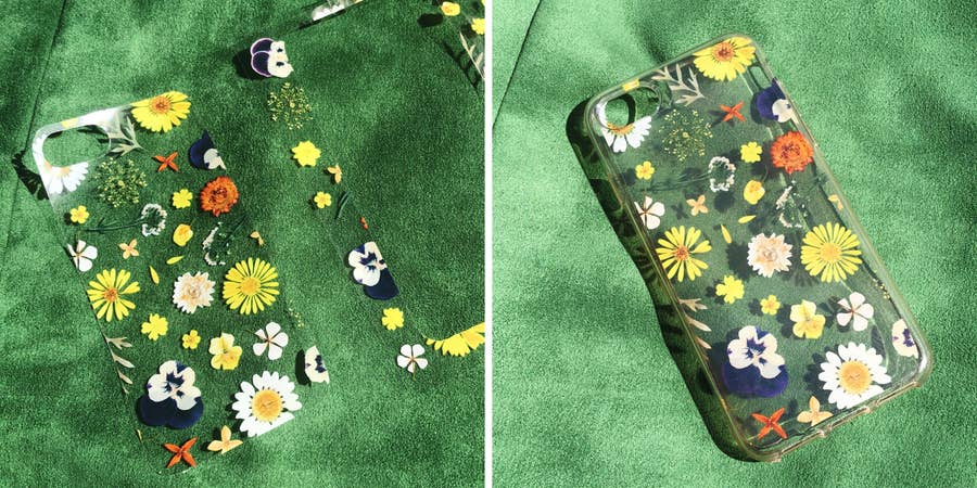 花柄がかわいすぎる セリアの 激かわグッズ でお洒落なスマホケースが作れちゃった