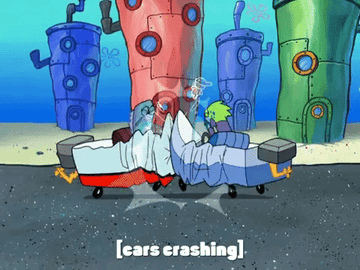 SpongeBob cars crash