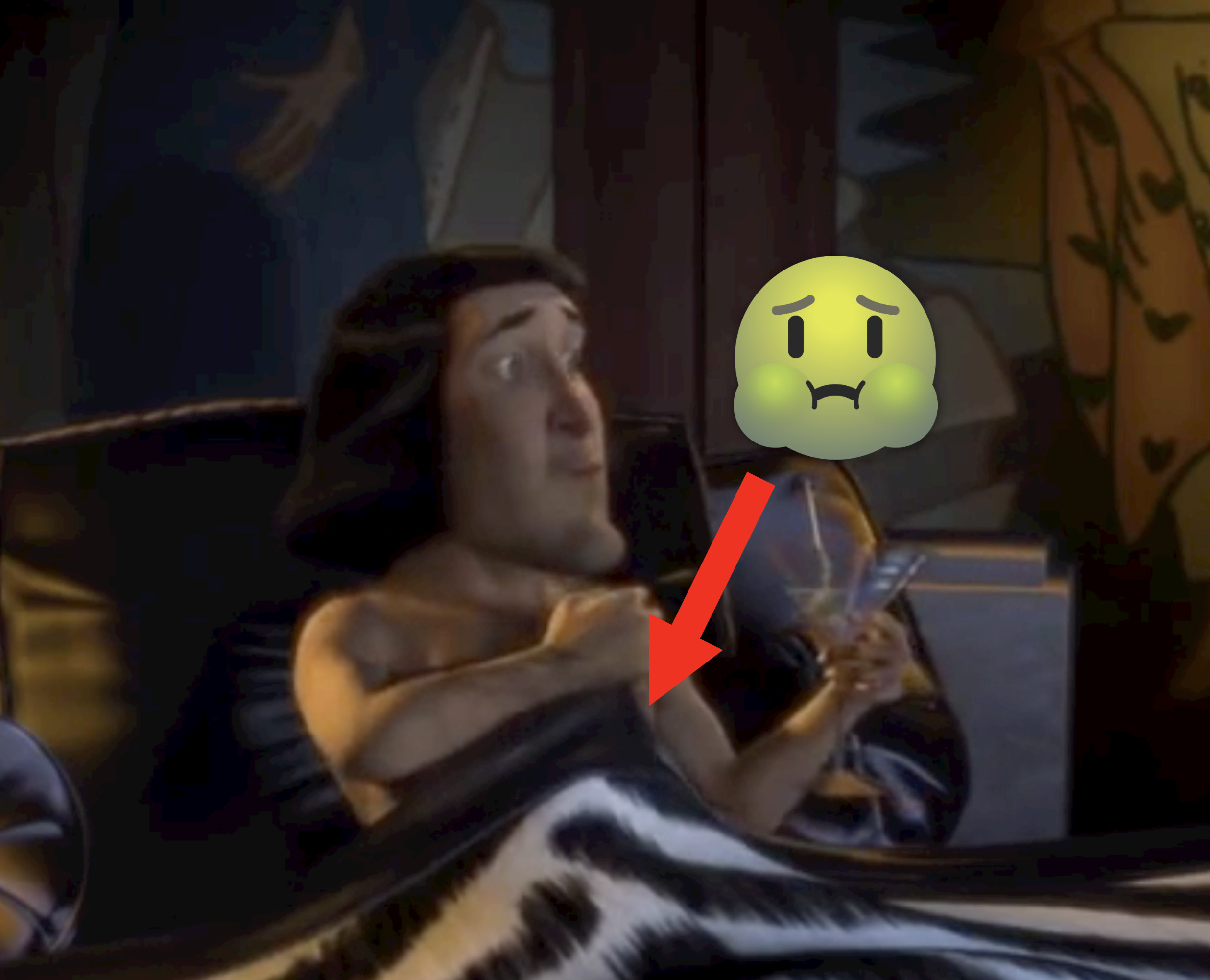 Lord Farquaad hiding his boner