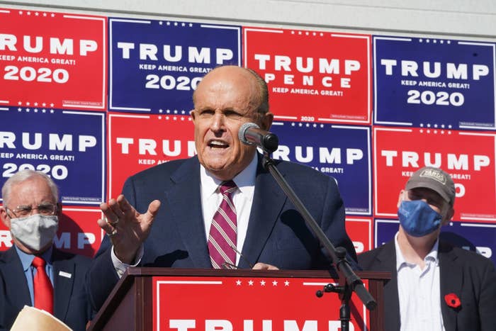 Guiliani speaking at a Trump/Pence event