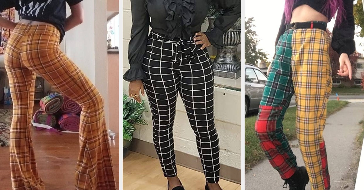 Navy Plaid Dress Pants Outfits For Women (2 ideas & outfits)