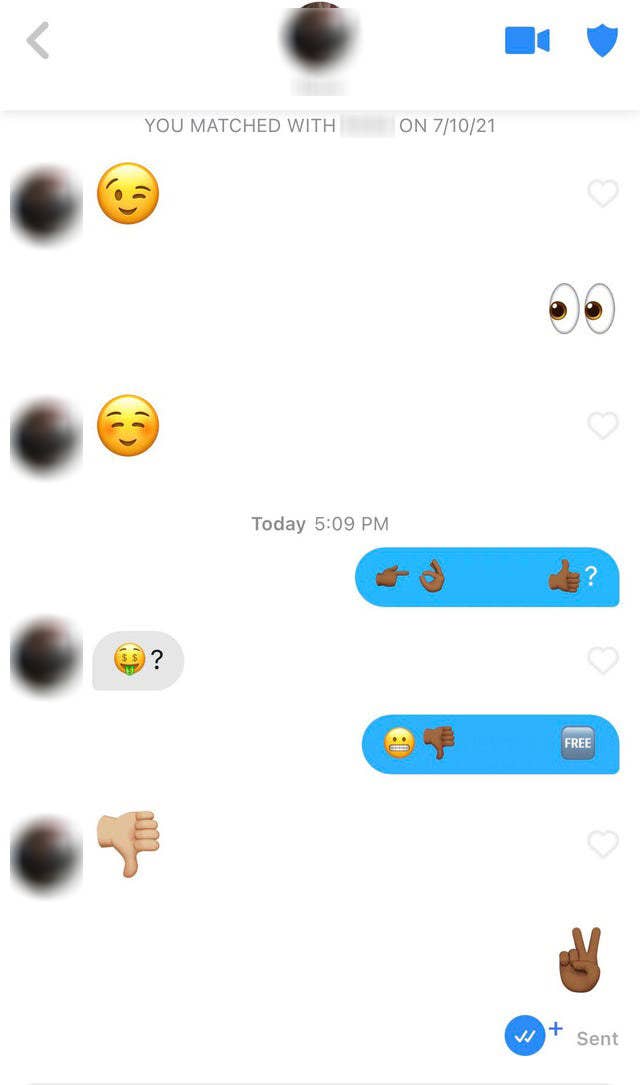 Tinder conversation emoji 30 Of