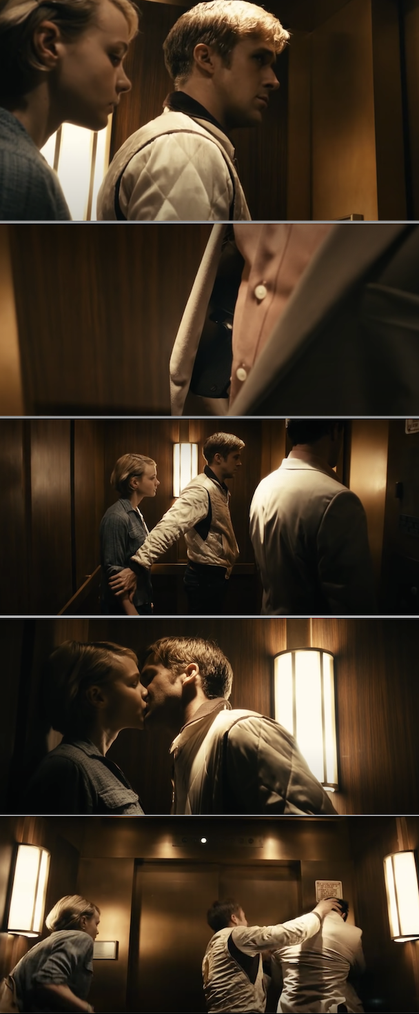 Ryan Gosling fighting a man in the elevator in &quot;Drive&quot;