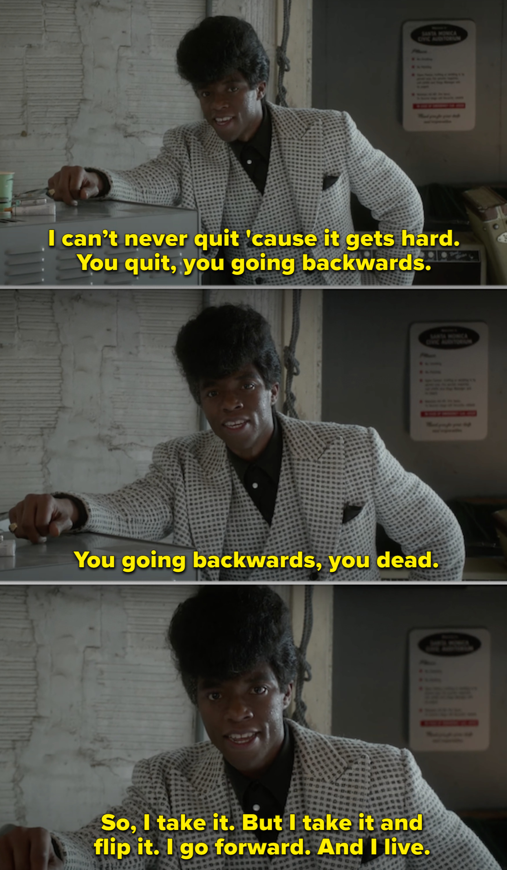 Chadwick as James Brown in &quot;Get on Up&quot;