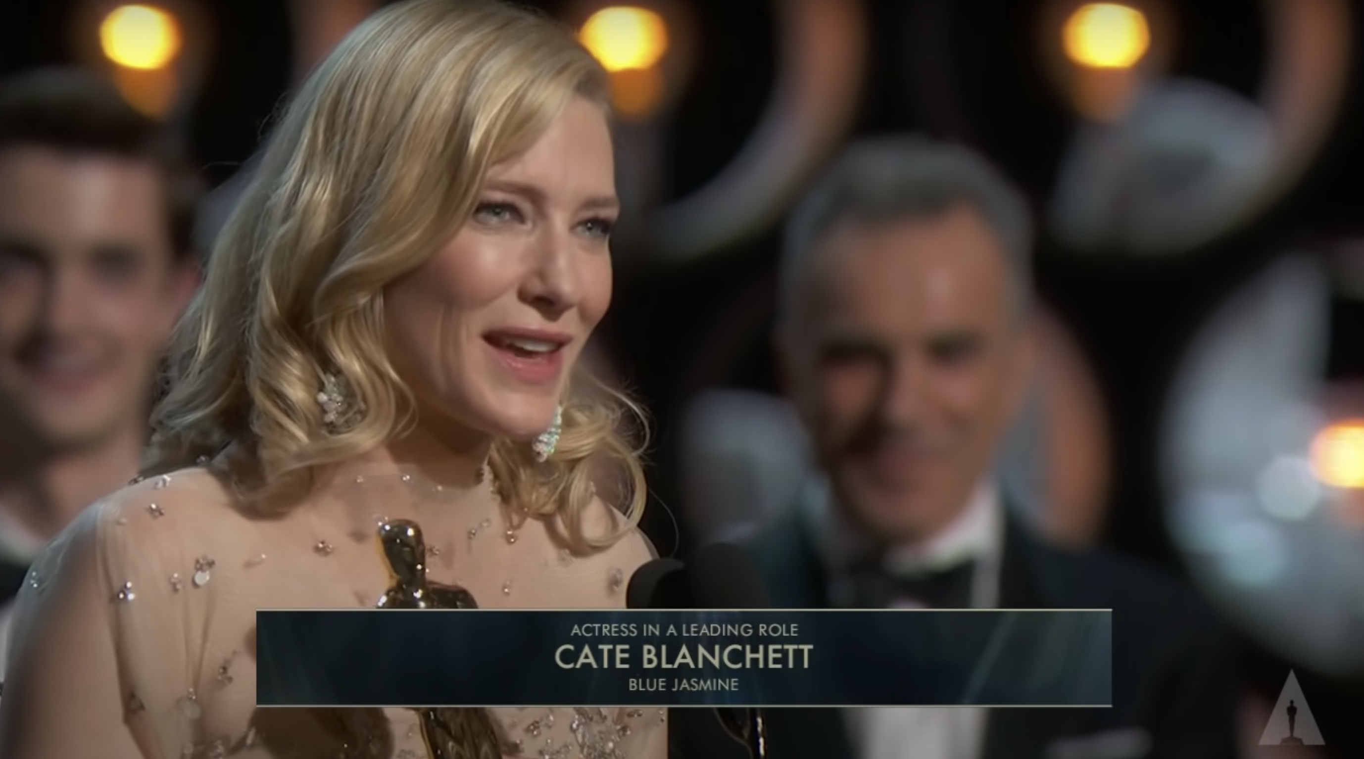 Cate accepting her Oscar