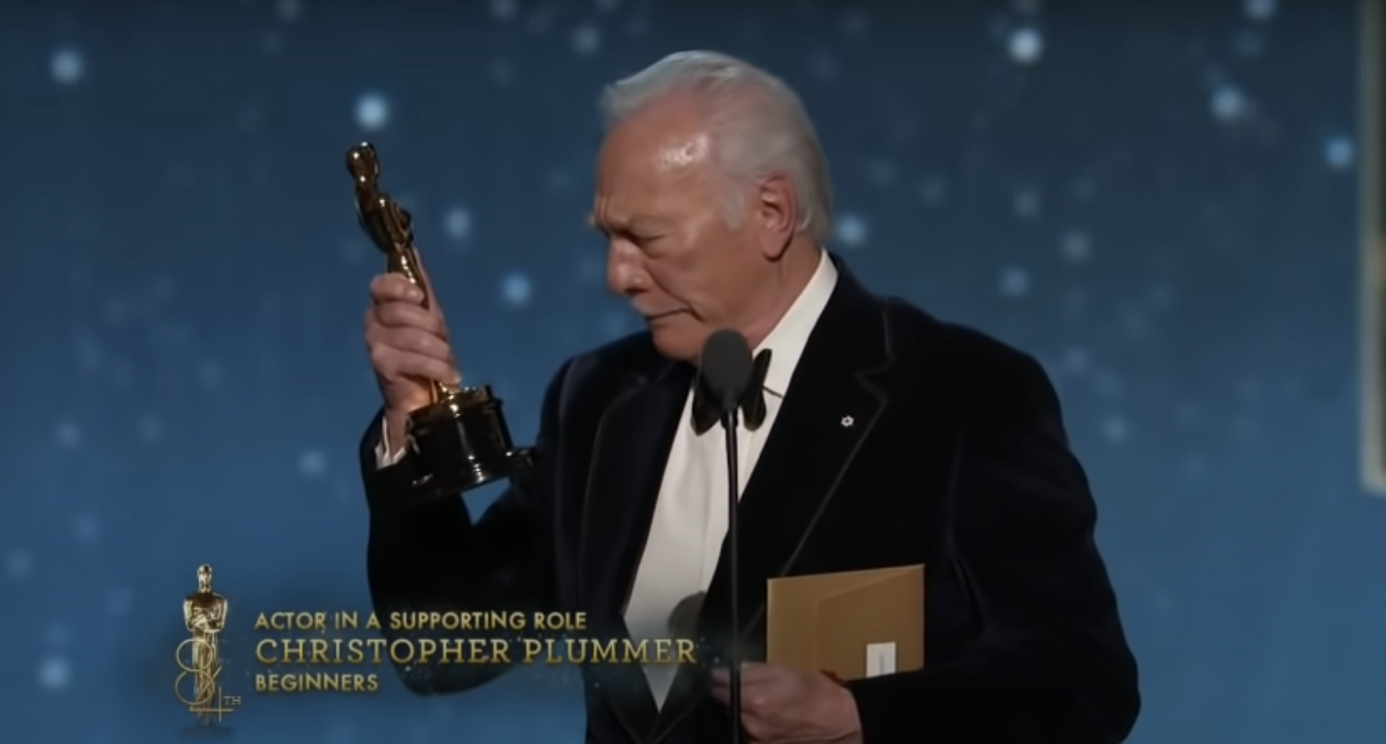 Chris accepting his Oscar