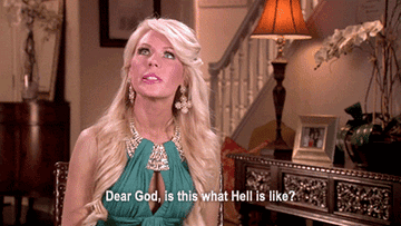 Gretchen Rossi says, &quot;Dear God, is this what hell is like?&quot; on Real Housewives of Orange County